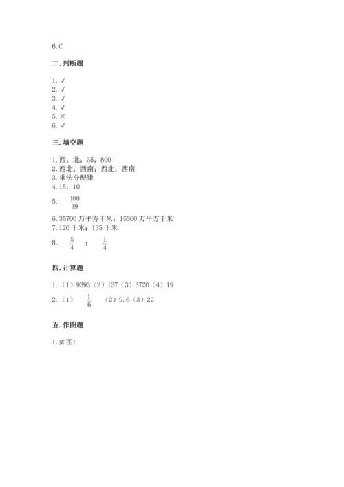 人教版六年级上册数学期中测试卷（全国通用）.docx