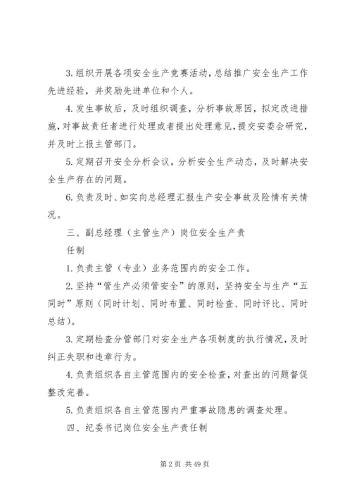 公司各级人员岗位安全生产责任制.docx