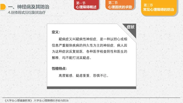 大学生心理障碍求助与防治通用PPT模板