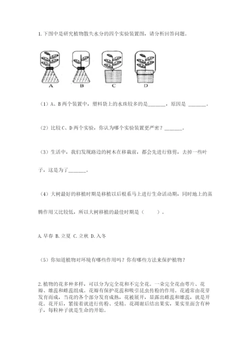 科学四年级下册第一单元植物的生长变化测试卷（满分必刷）.docx