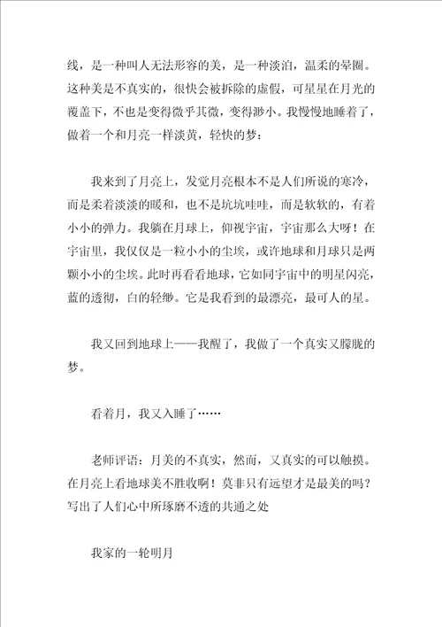 与月亮有关的优秀作文