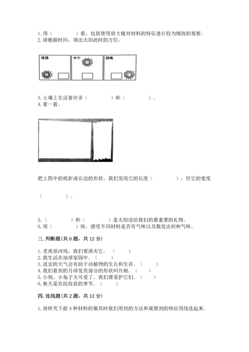 教科版二年级上册科学期末测试卷精品附答案.docx
