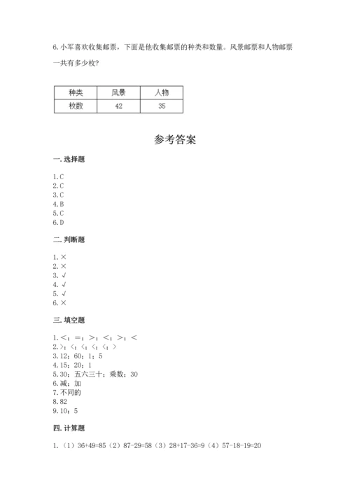 人教版数学二年级上册期末测试卷a4版可打印.docx