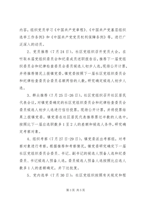 社区党组织委员会换届选举工作实施意见.docx