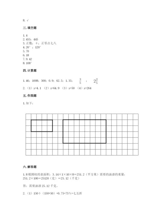 人教版六年级下册数学期末测试卷精品（预热题）.docx