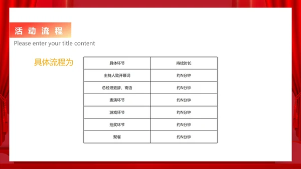 红色中国风公司年会活动企划案PPT模板