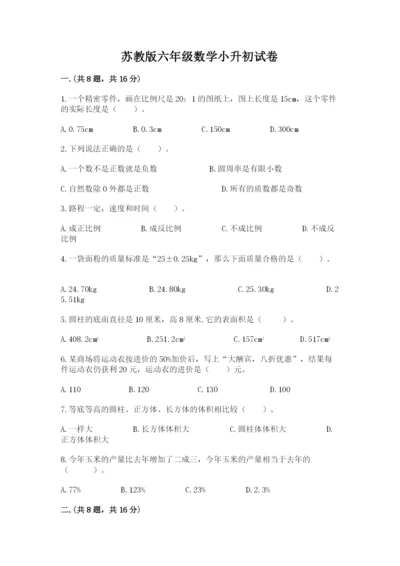 苏教版六年级数学小升初试卷含完整答案（名校卷）.docx