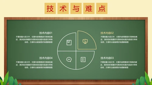 深绿色简约黑板风教育教学通用PPT演示模板