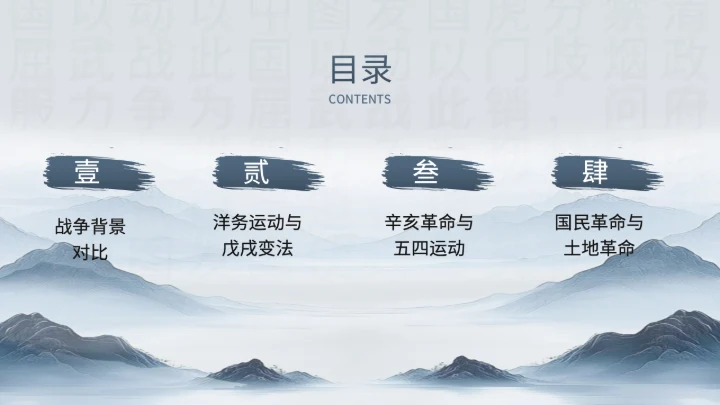 浅蓝色中国风《近代史纲要》历史课件PPT