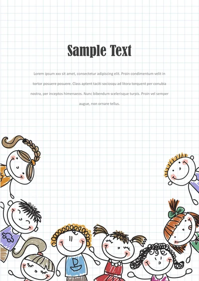 可爱卡通儿童幼儿园信纸