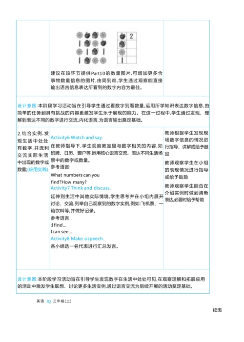 Unit 3  Numbers are fun单元整体教学设计5课时