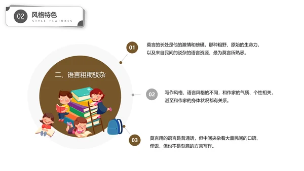 作家莫言读书PPT模板