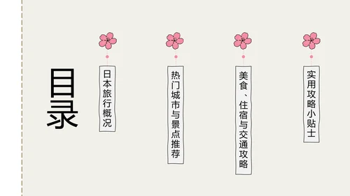 插画风日本旅游攻略PPT模版