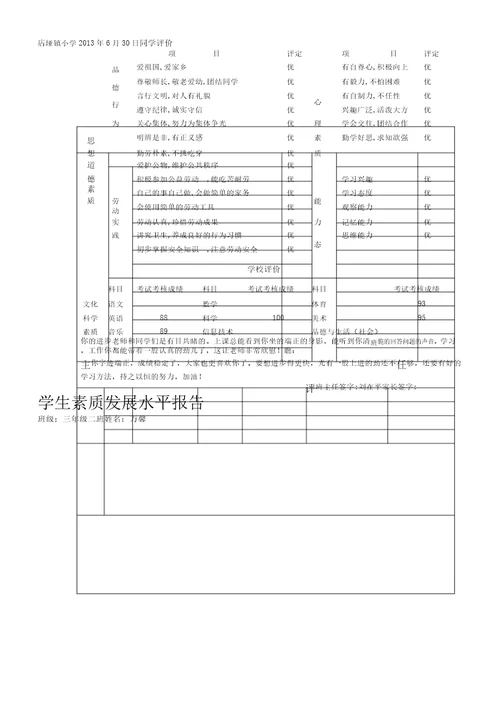 6学生素质发展水平报告