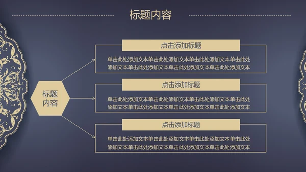 高档欧式复古花纹PPT动态模板