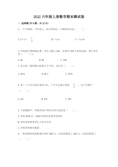 2022六年级上册数学期末测试卷及完整答案【典优】.docx