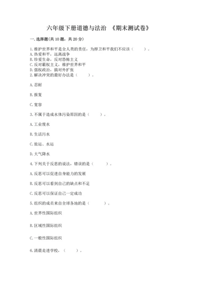 六年级下册道德与法治 《期末测试卷》【各地真题】.docx