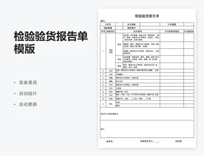 检验验货报告单模版