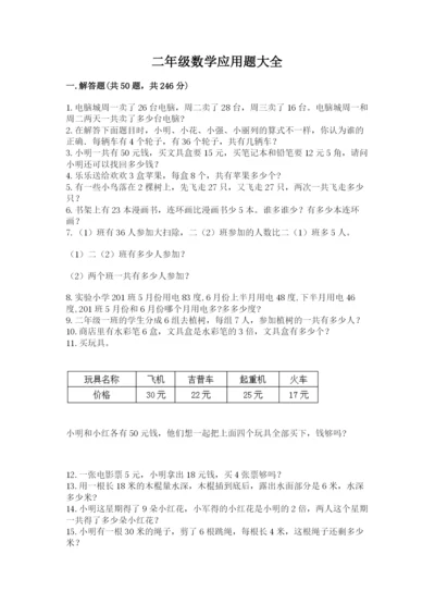 二年级数学应用题大全精品（典型题）.docx