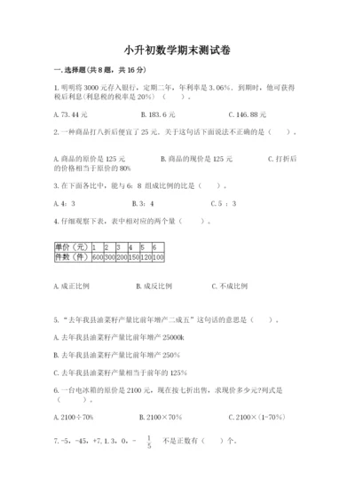 小升初数学期末测试卷及参考答案【综合卷】.docx