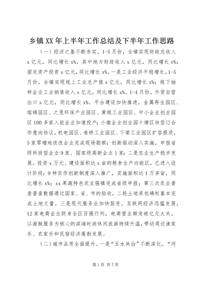 乡镇某年上半年工作总结及下半年工作思路.docx