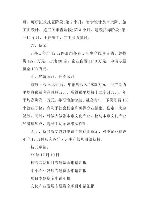 专项资金申请说明报告精选.docx