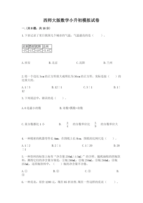 西师大版数学小升初模拟试卷（网校专用）.docx