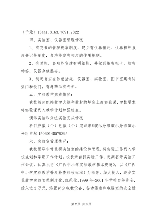小学实验教学普及工作自查报告.docx
