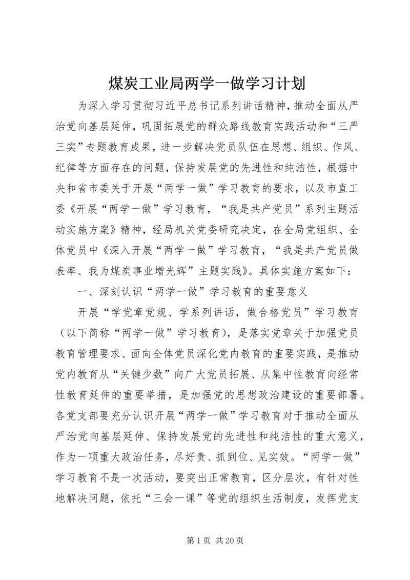 煤炭工业局两学一做学习计划.docx