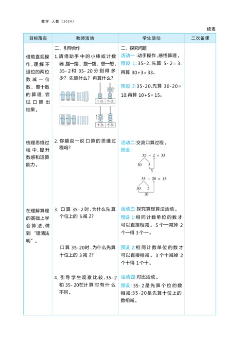 第四单元 100以内的口算加、减法（大单元教学设计）-2024-2025学年一年级下册数学人教版（2