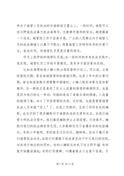 城管执法工作心得体会五篇.docx