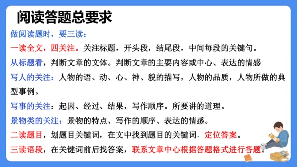 六年级上册期末复习  写人记事文阅读专题复习课件