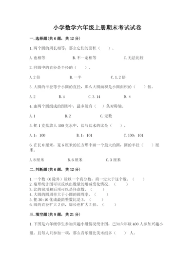 小学数学六年级上册期末考试试卷含答案（轻巧夺冠）.docx