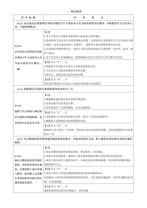 医院评审标准(XXXX年版)实施细则第六章医院管理.docx