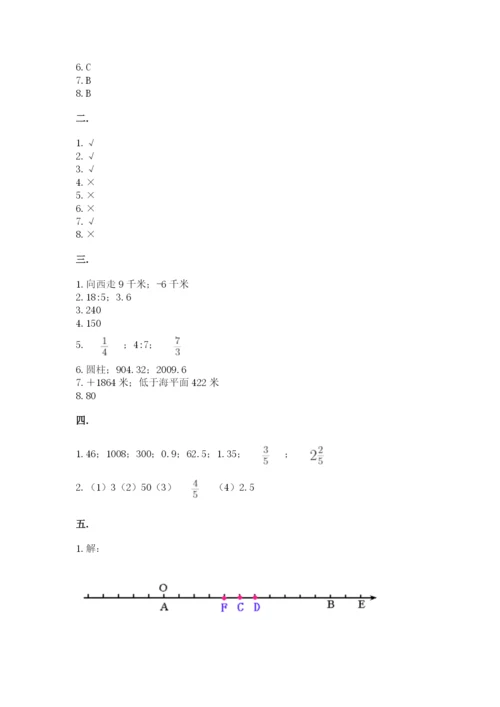 人教版六年级数学小升初试卷完整.docx