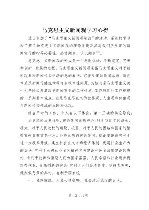 马克思主义新闻观学习心得.docx