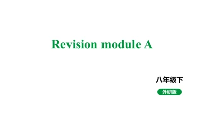 外研版英语八年级下册 Revision Module A课件+内嵌音频