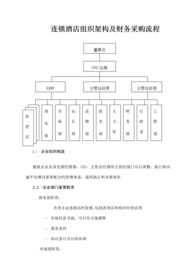 连锁酒店组织架构及财务采购流程.docx