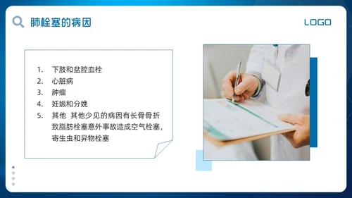 蓝色简约肺栓塞的护理查房PPT模板宣传PPT动态PPT