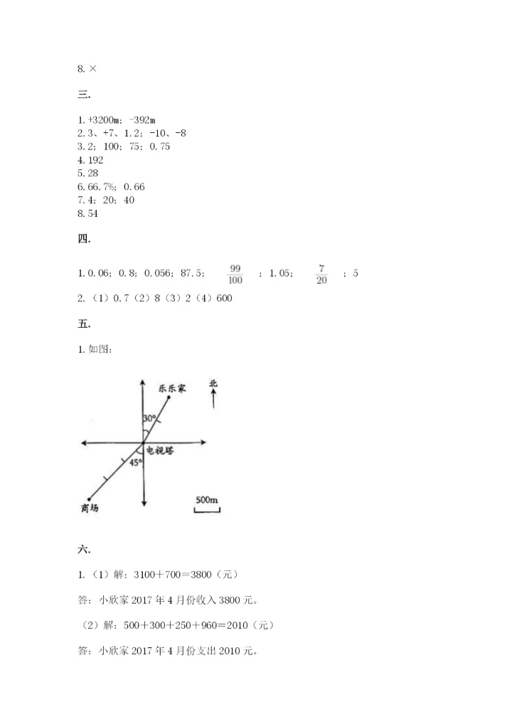 苏教版数学小升初模拟试卷带答案（培优b卷）.docx
