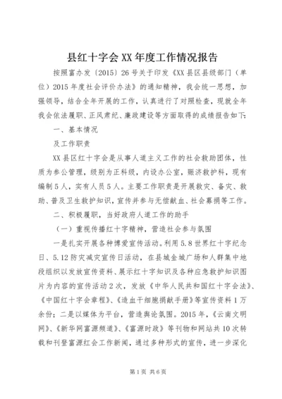 县红十字会XX年度工作情况报告.docx