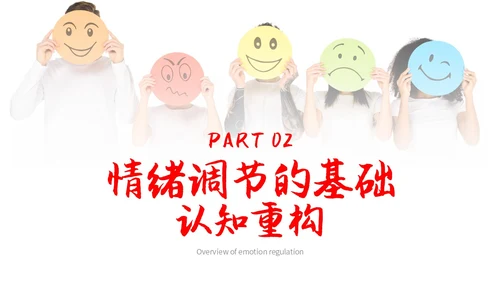 红色简约调节情绪拥抱好心情主题PPT模板