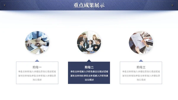 蓝色简约创意牛仔布质感工作总结工作汇报ppt模板