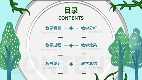 绿色噪点卡通清新植物教师教学培训通用PPT模板