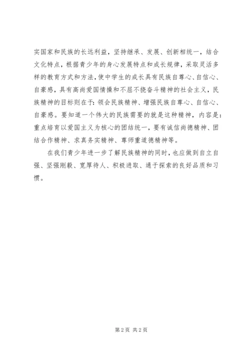 弘扬民族精神心得体会 (3).docx