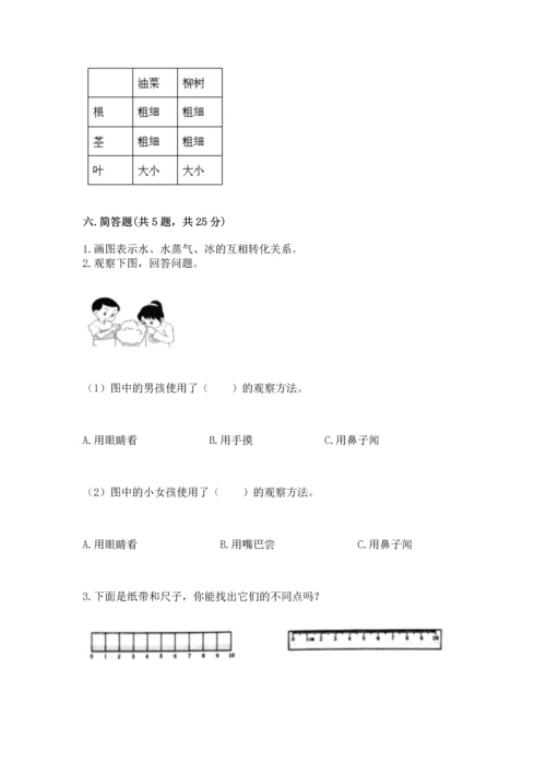 教科版一年级上册科学期末测试卷附答案（实用）.docx