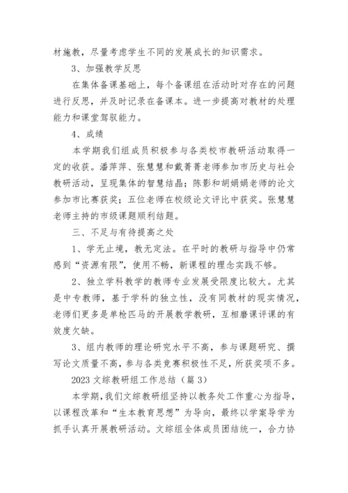2023文综教研组工作总结（精选10篇）.docx