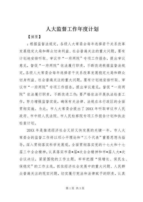 人大监督工作年度计划.docx