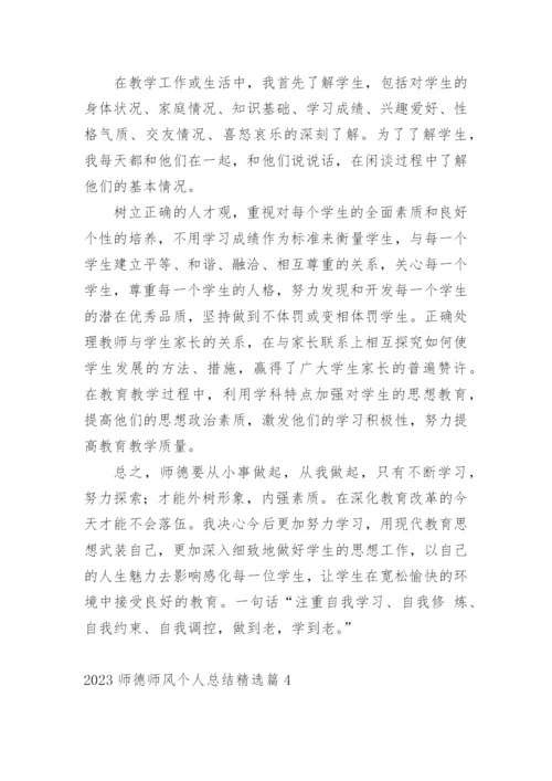 2023师德师风个人总结.docx