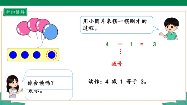 人教版1年级上册 3.6 减法 教学课件（共33张PPT）